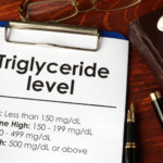 Triglyceride level chart on a table